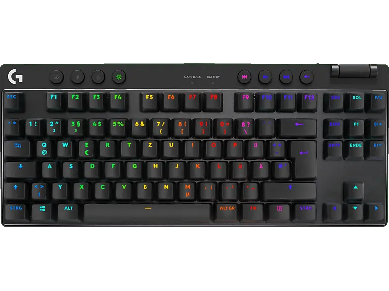 LOGITECH G pro X TKL Lightspeed Kabellose RGB Gaming Tastatur ohne Ziffernblock (Tactile), Lightsync RGB, DEU (Qwertz), Schwarz