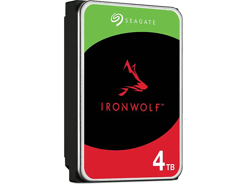 SEAGATE 4TB Festplatte IronWolf NAS HDD +Rescue, 180 TB/Jahr WRL, 3.5 Zoll, Bis 202 MB/s, 256MB Cache