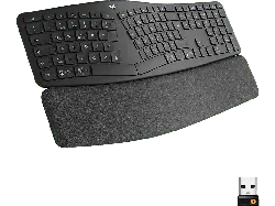LOGITECH K860 ERGO Kabellose ergonomische Tastatur, DEU (Qwertz), Grafit
