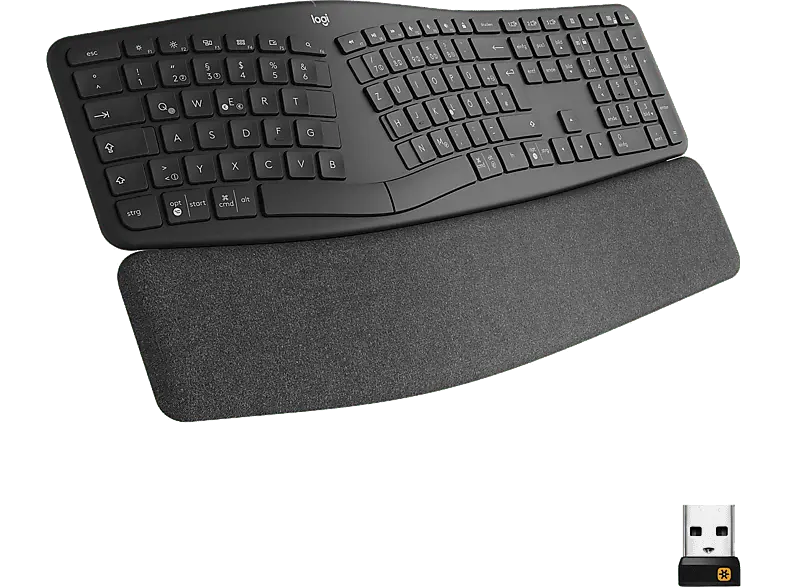 LOGITECH K860 ERGO Kabellose ergonomische Tastatur, DEU (Qwertz), Grafit