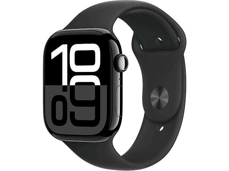 Apple Watch Series 10 GPS 46mm Aluminiumgehäuse, Sportarmband M/L, Diamantschwarz; Smartwatch