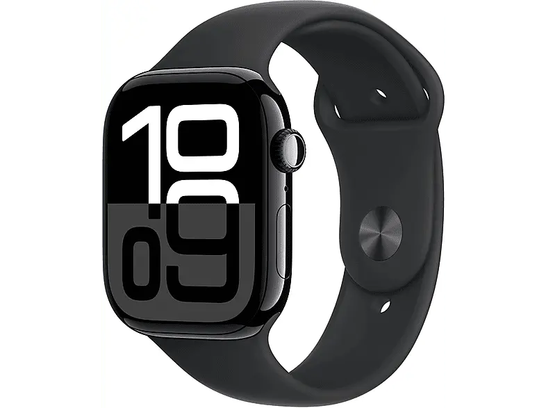 Apple Watch Series 10 GPS 46mm Aluminiumgehäuse, Sportarmband M/L, Diamantschwarz; Smartwatch