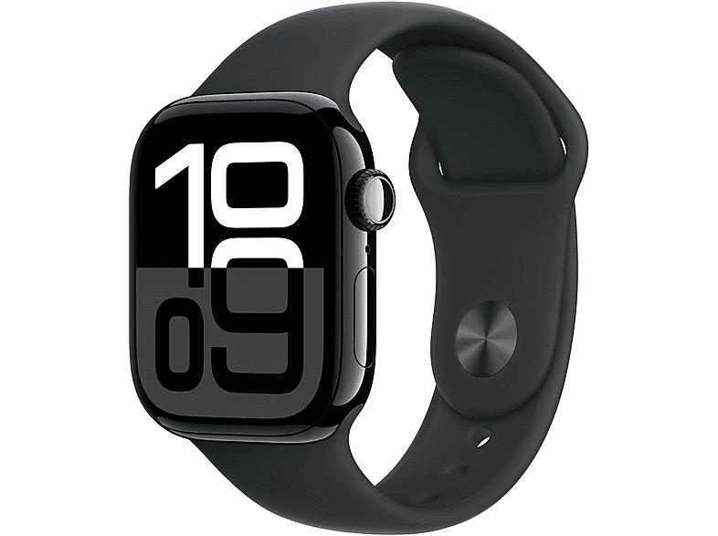 Apple Watch Series 10 GPS 42mm Aluminiumgehäuse, Sportarmband S/M, Diamantschwarz; Smartwatch