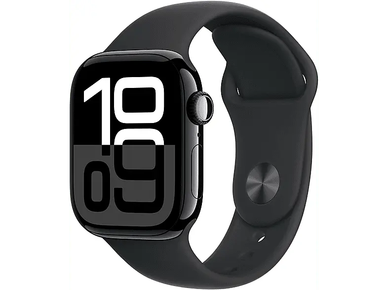 Apple Watch Series 10 GPS 42mm Aluminiumgehäuse, Sportarmband M/L, Diamantschwarz; Smartwatch