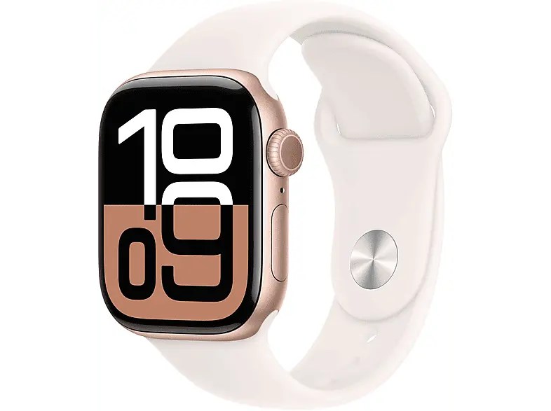 Apple Watch Series 10 GPS 42mm Aluminiumgehäuse, Sportarmband M/L, Rose Gold; Smartwatch