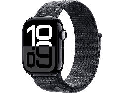 Apple Watch Series 10 GPS 42mm Aluminiumgehäuse, Sport Loop Armband, Diamantschwarz; Smartwatch