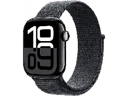 Apple Watch Series 10 GPS 42mm Aluminiumgehäuse, Sport Loop Armband, Diamantschwarz; Smartwatch
