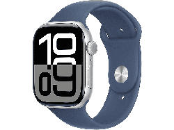 Apple Watch Series 10 GPS 46mm Aluminiumgehäuse, Sportarmband M/L, Silber; Smartwatch