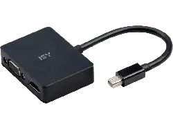 ISY Adapter IAD-1011 Mini Displayport auf HDMI 1.4 und VGA, FHD/60Hz, Schwarz