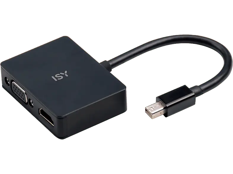 ISY Adapter IAD-1011 Mini Displayport auf HDMI 1.4 und VGA, FHD/60Hz, Schwarz