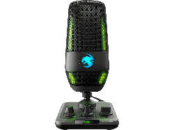 Roccat Streaming Mikrofon Torch, USB/3.5mm, Kondensator, 110dB, 48kHz/24Bit, Niere, 20Hz-20kHz, Schwarz