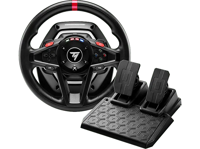THRUSTMaster Rennlenkrad mit Pedalset T128 für PC/PS5/PS4, Schwarz