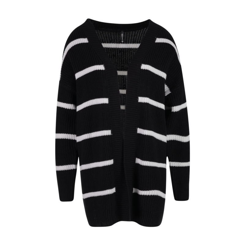 Shana Stripe Cardigan, Schwarz