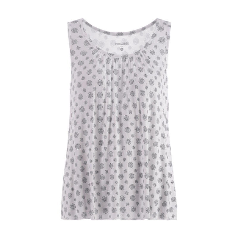 Tip Print Top, Weiss