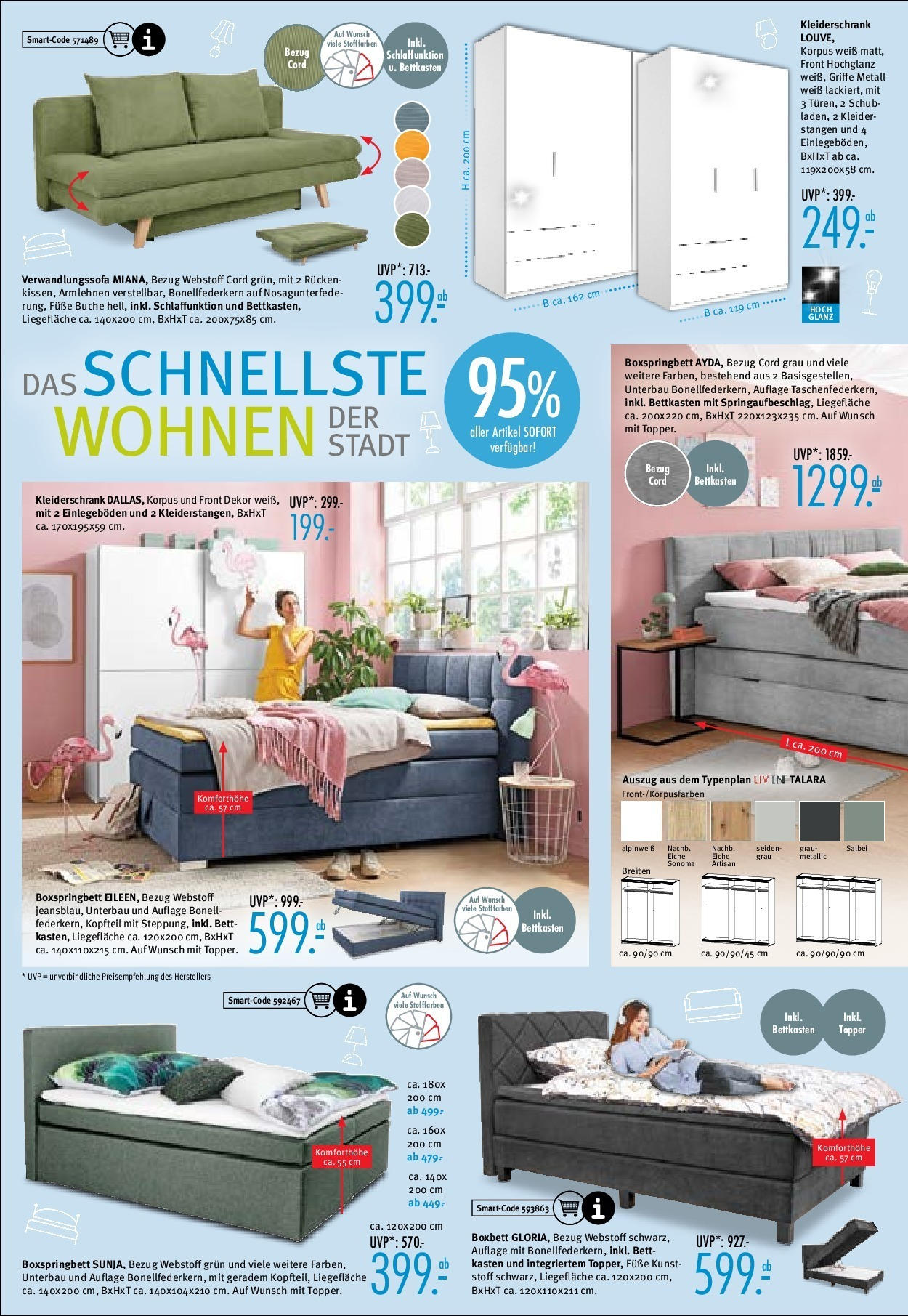 Trends Neueröffnung in Haan (ab 27.09.2024) zum Blättern | Seite: 8 | Produkte: Bett, Kleiderschrank, Boxspringbett, Topper