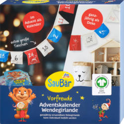 SauBär Adventskalender Wende-Girlande zum Selbstbefüllen