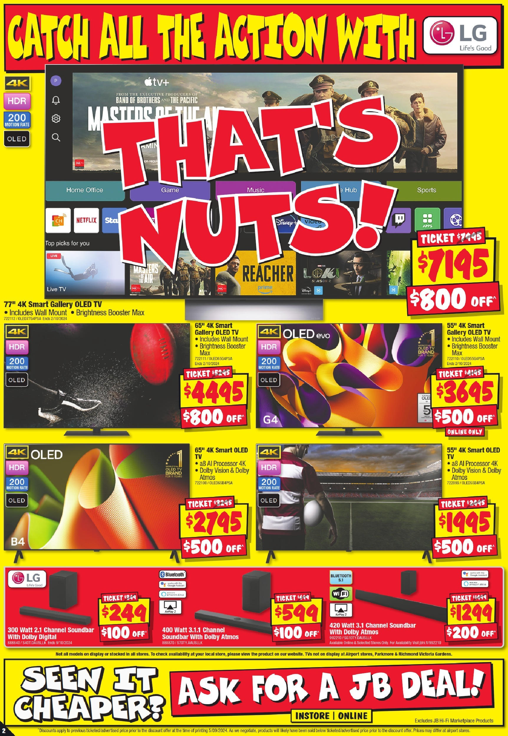 JB Hi-Fi  Catalogue  - 19/09/2024 > weekly / monthly specials | Page: 2 | Products: Nuts, Digital, Tv, Game