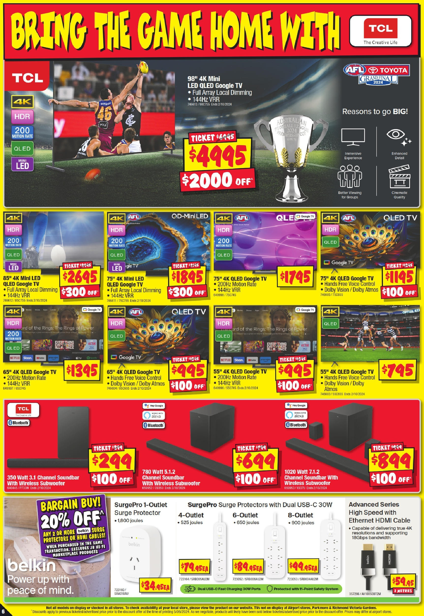 JB Hi-Fi  Catalogue  - 19/09/2024 > weekly / monthly specials | Page: 6 | Products: Tv, Cable, Game