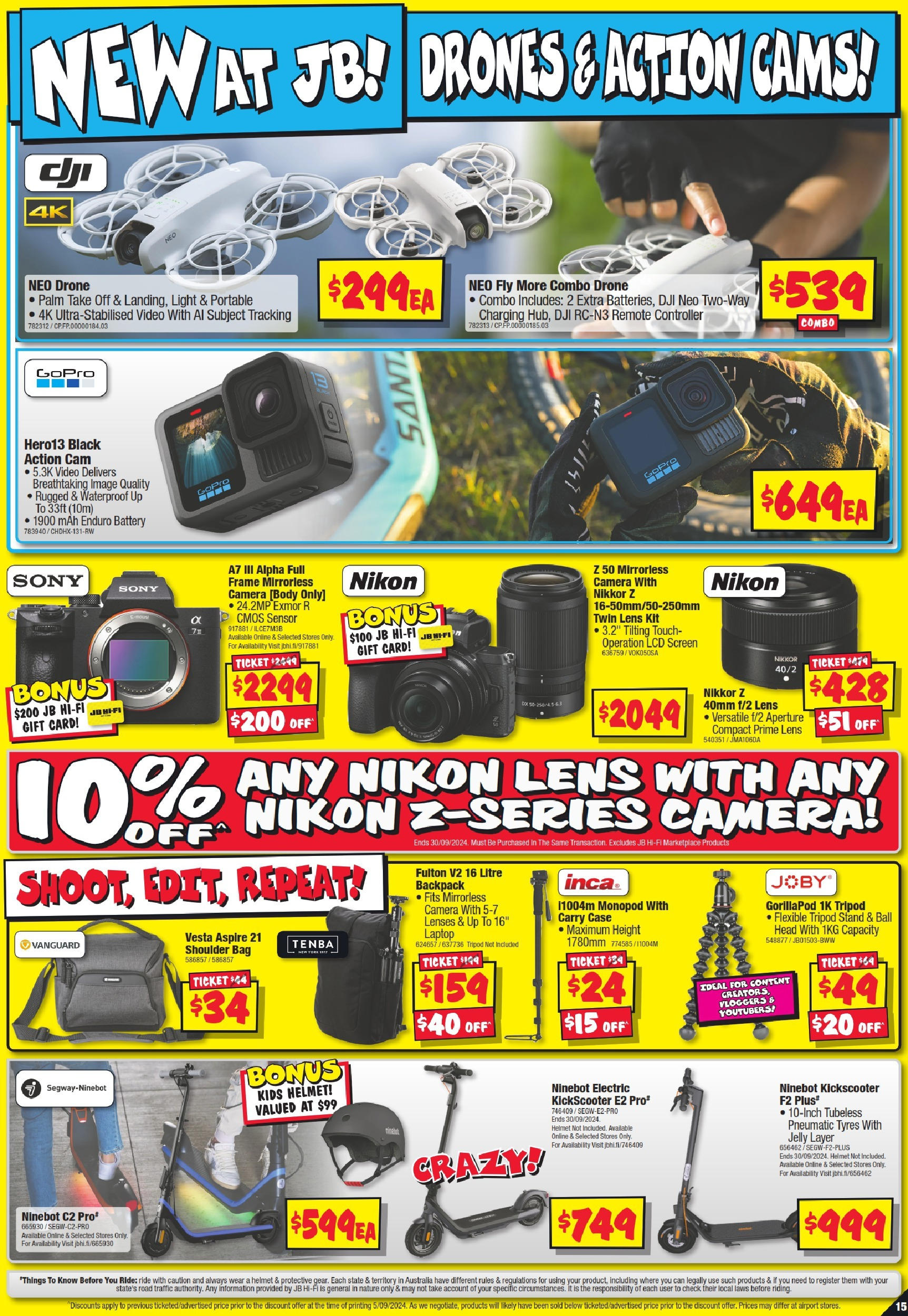 JB Hi-Fi  Catalogue  - 19/09/2024 > weekly / monthly specials | Page: 15 | Products: Controller, Camera, Case, Portable