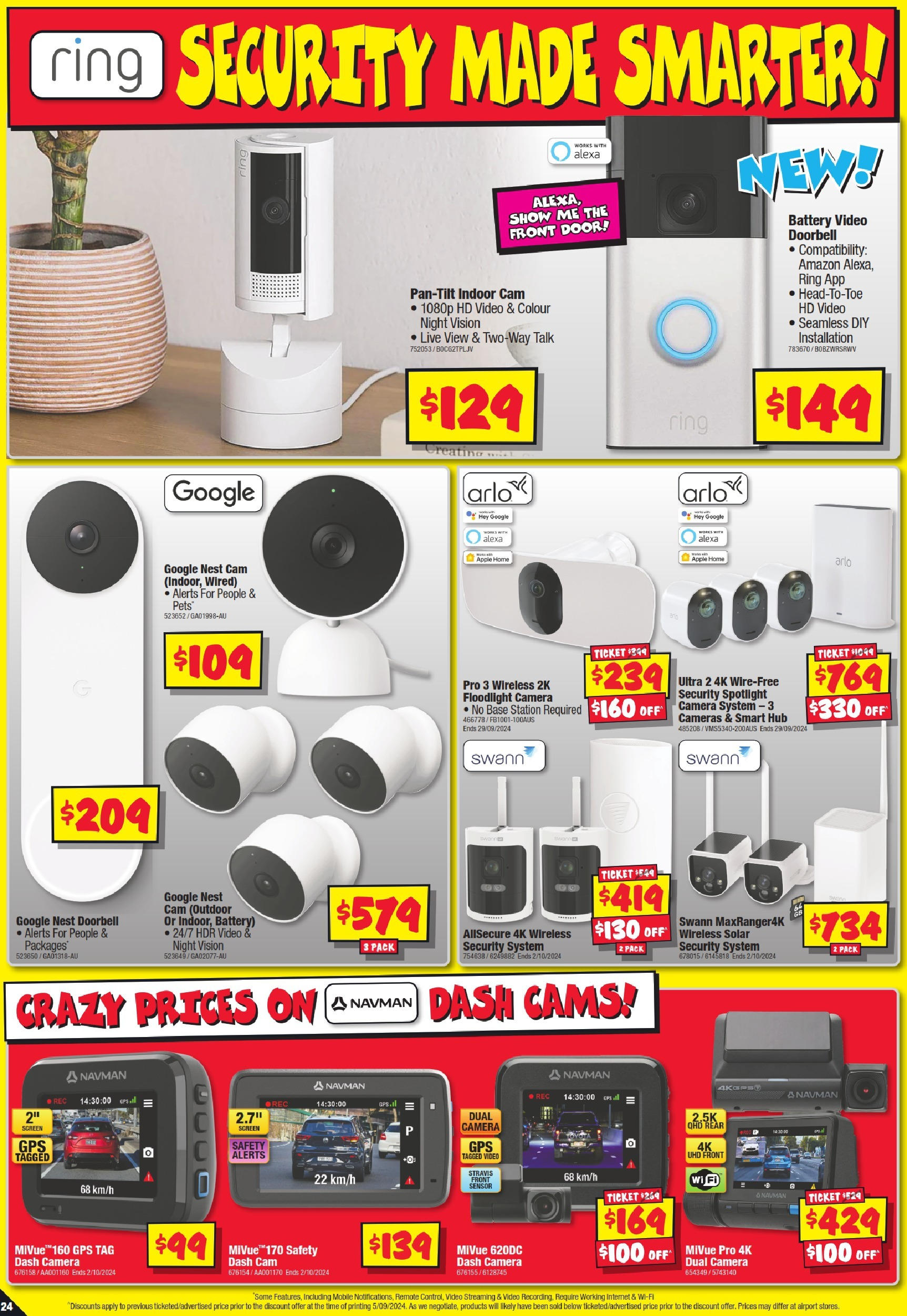 JB Hi-Fi  Catalogue  - 19/09/2024 > weekly / monthly specials | Page: 24 | Products: Battery, Doorbell, Camera, Mobile