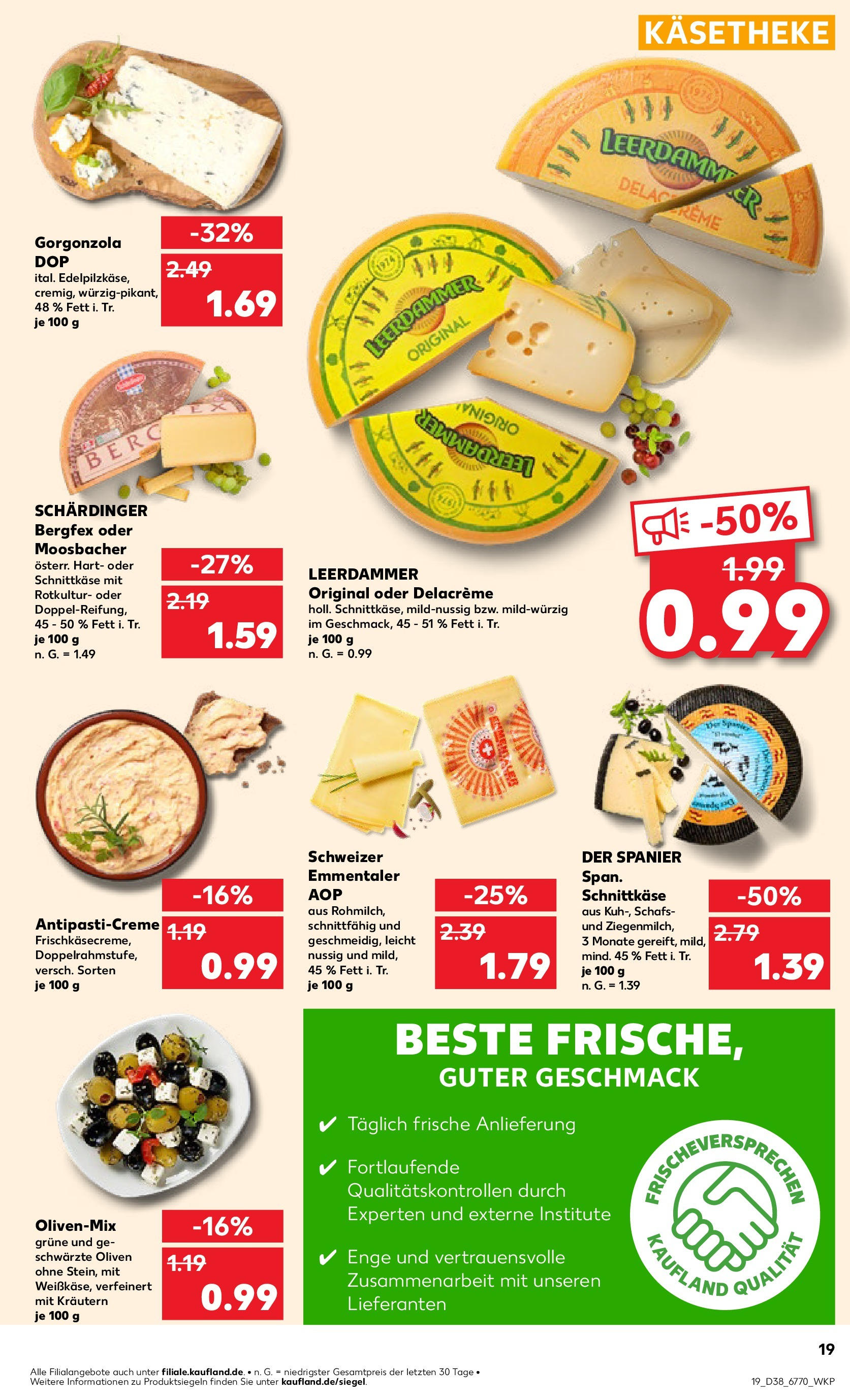 Kaufland - Nordrhein - Westfalen (ab 19.09.2024) » Angebote Online zum Blättern | Seite: 19 | Produkte: Leerdammer