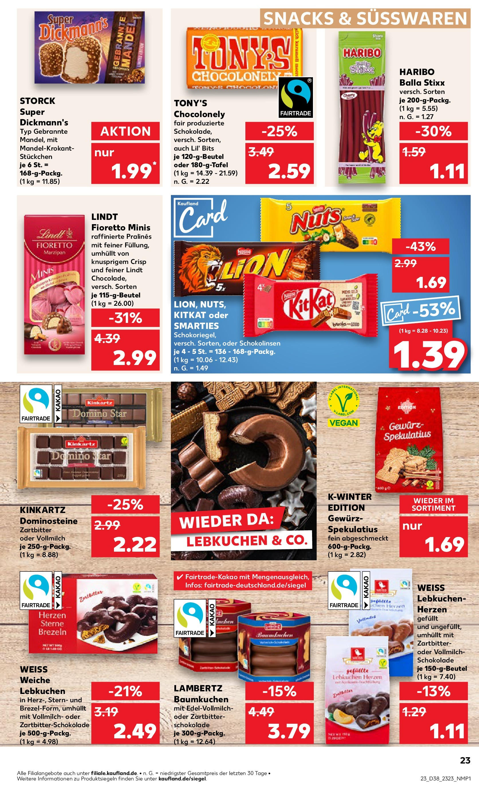 Kaufland - Nordrhein - Westfalen (ab 19.09.2024) » Angebote Online zum Blättern | Seite: 23 | Produkte: Haribo, Schokolade, Smarties, Lindt