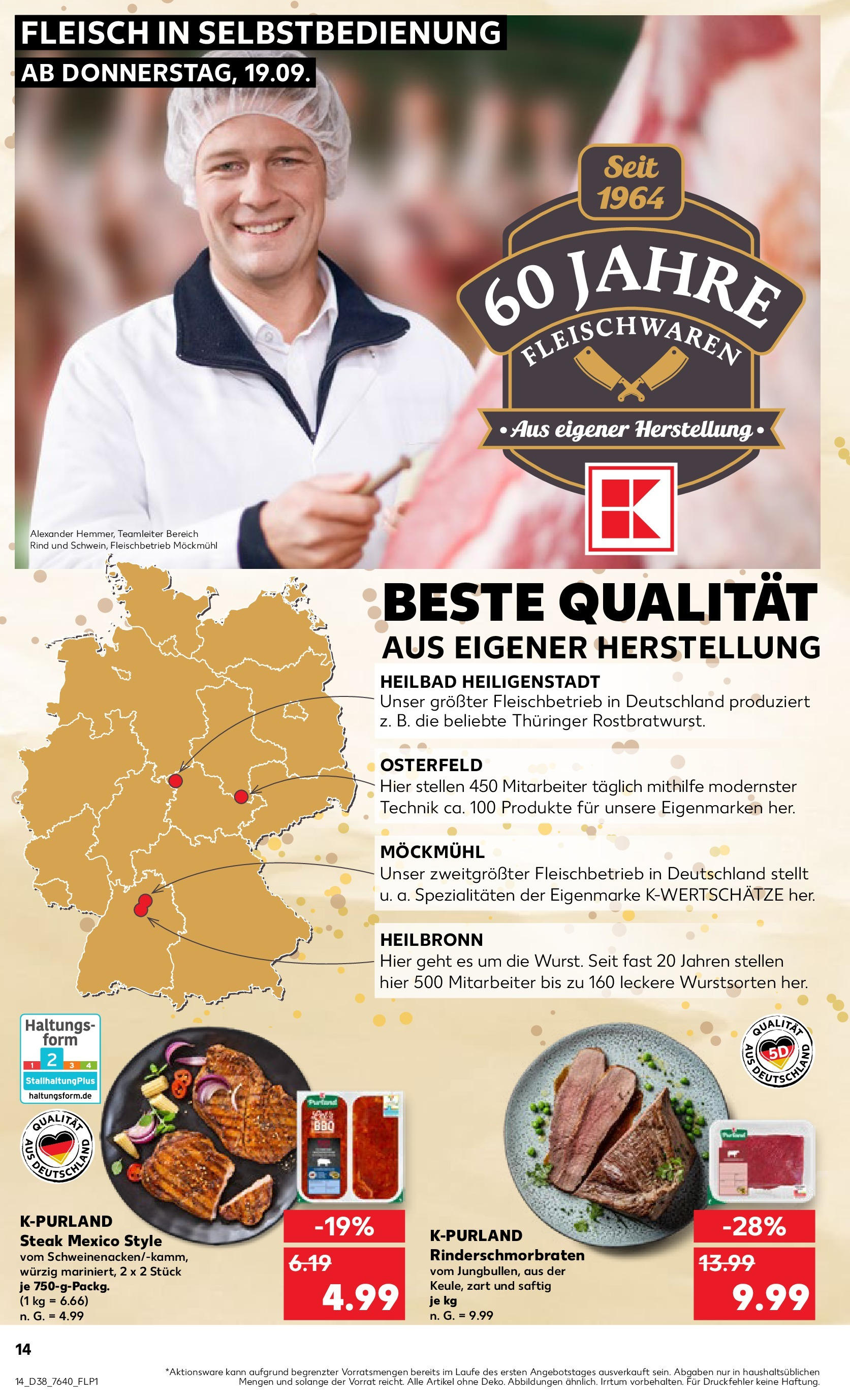 Kaufland - Nordrhein - Westfalen (ab 19.09.2024) » Angebote Online zum Blättern | Seite: 14 | Produkte: Steak, Fleisch