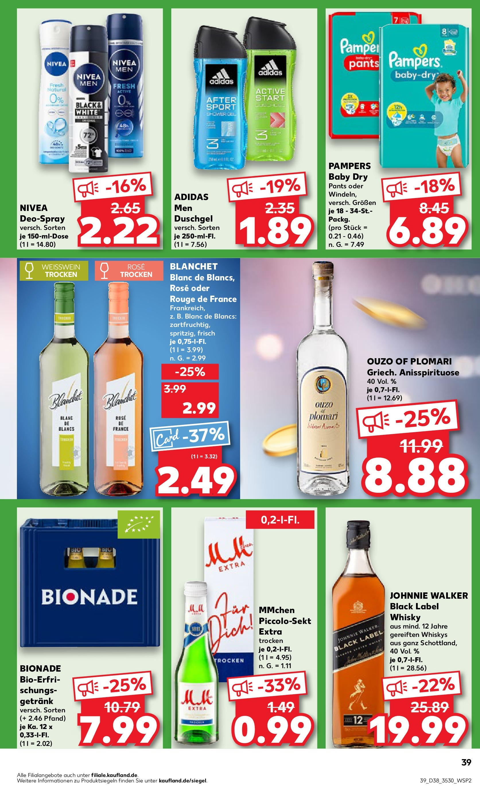 Kaufland - Berlin (ab 19.09.2024) » Angebote Online zum Blättern | Seite: 39 | Produkte: Whisky, Rouge, Deospray, Johnnie walker