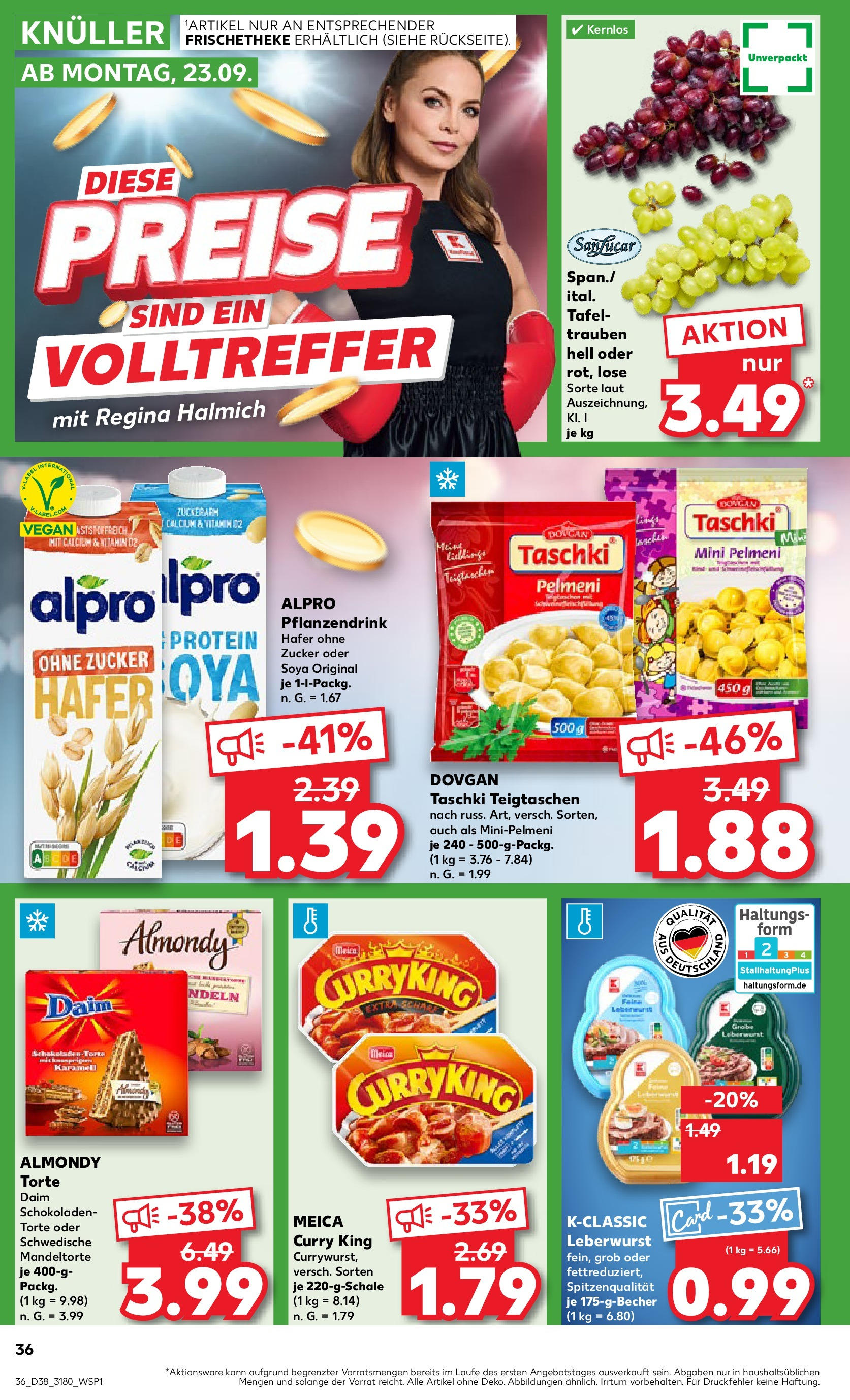 Kaufland - Berlin (ab 19.09.2024) » Angebote Online zum Blättern | Seite: 36 | Produkte: Trauben, Meica, Alpro, Zucker