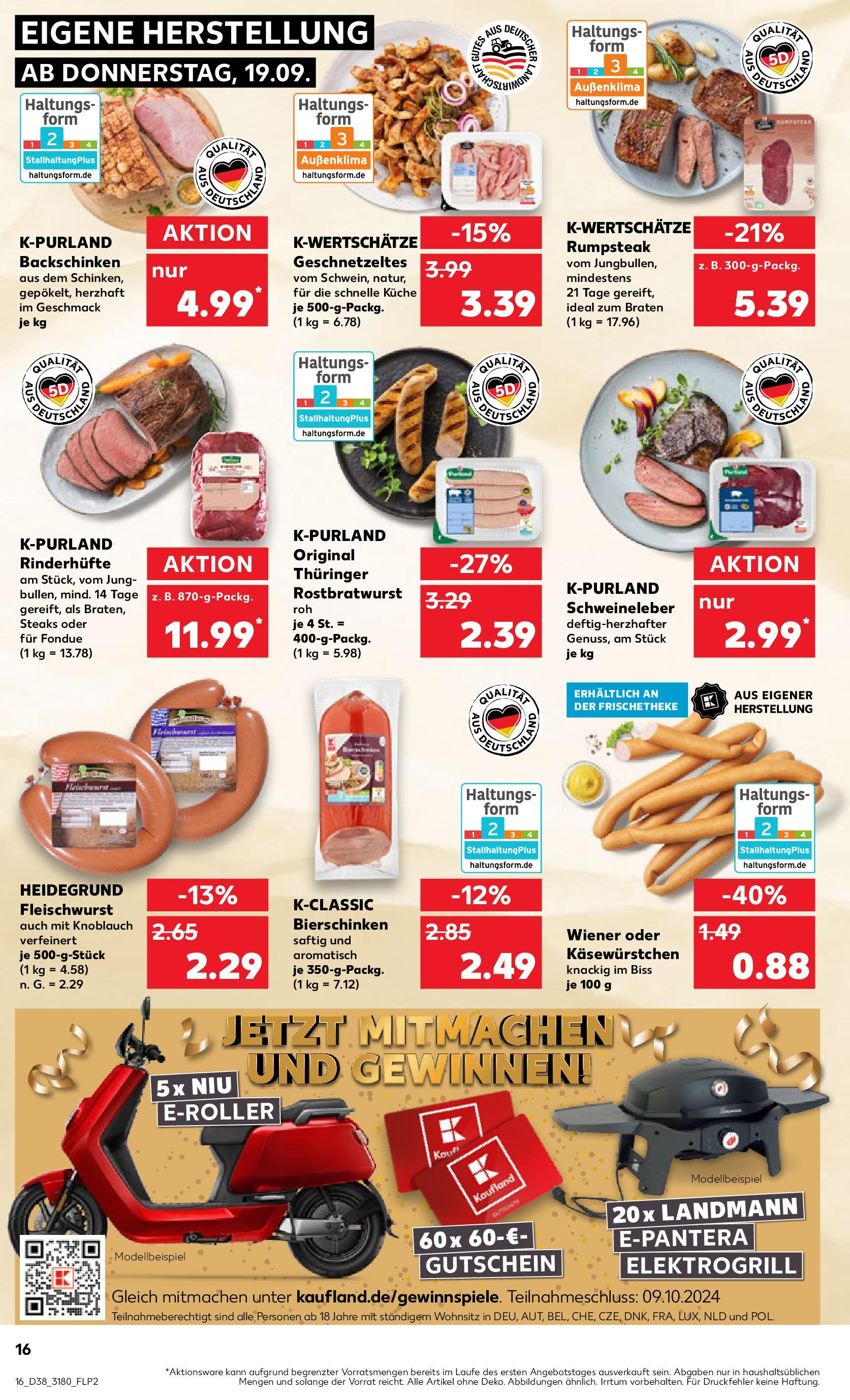 Kaufland - Berlin (ab 19.09.2024) » Angebote Online zum Blättern | Seite: 16 | Produkte: Rinderbraten, Bratwurst, Knoblauch