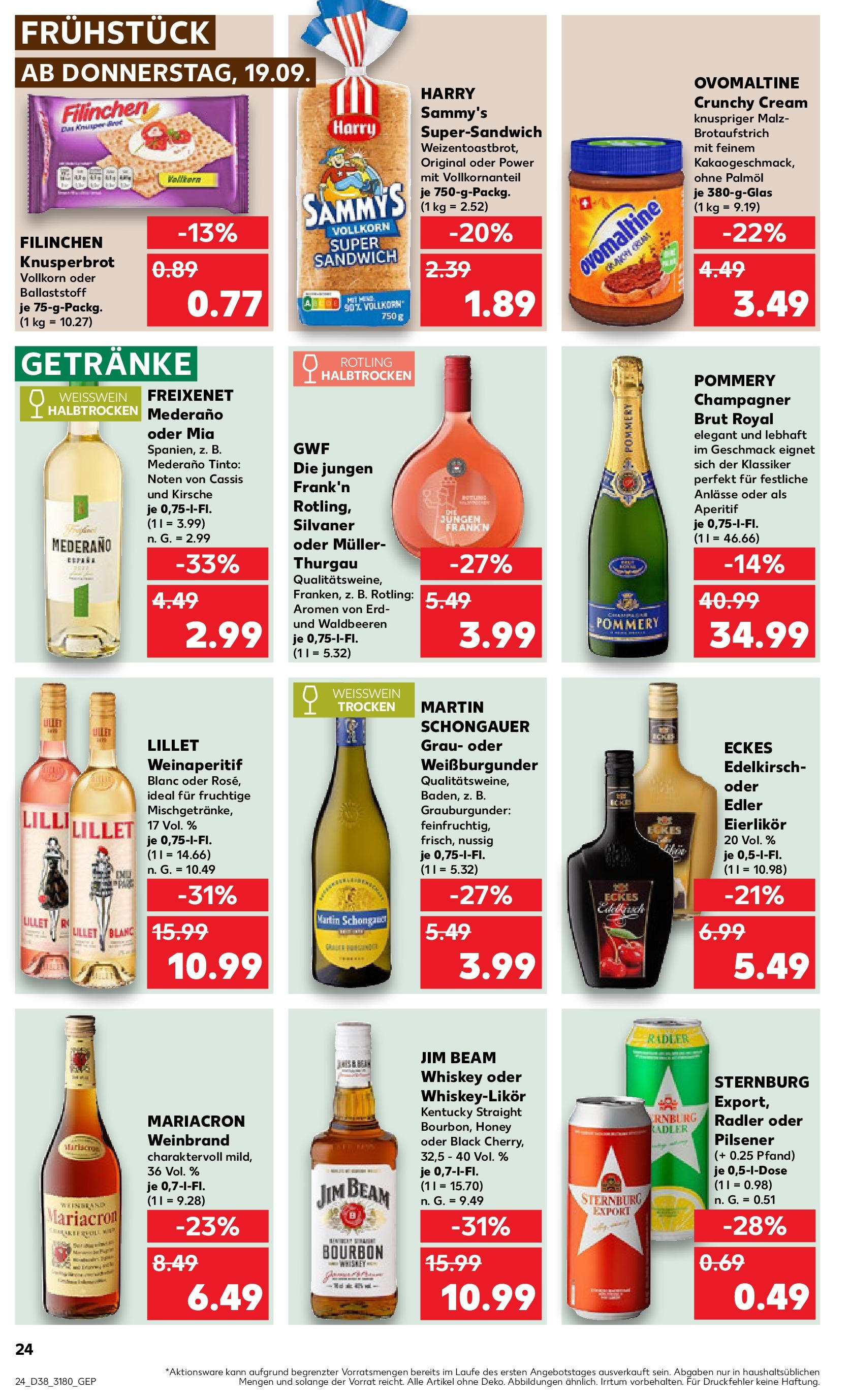 Kaufland - Berlin (ab 19.09.2024) » Angebote Online zum Blättern | Seite: 24 | Produkte: Ovomaltine, Freixenet, Weißwein trocken, Whiskey