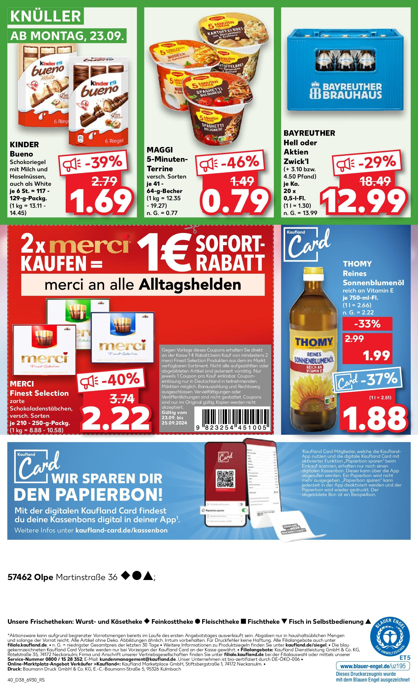 Kaufland Prospekt 	 (ab 19.09.2024) » Angebote Online zum Blättern | Seite: 40 | Produkte: Maggi, Sonnenblumenol, Fisch, Wurst