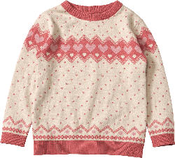 ALANA Pullover aus Strick mit Norweger-Muster, beige, Gr. 122