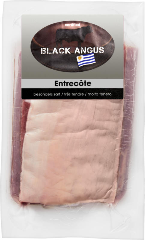 Black Angus Rindsentrecôte, am Stück, Uruguay, ca. 800 g, per 100 g