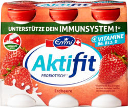 Emmi Aktifit Jogurtdrink, Erdbeere, probiotisch, 6 x 65 ml