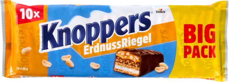 Storck Knoppers Erdnussriegel, 10 x 40 g