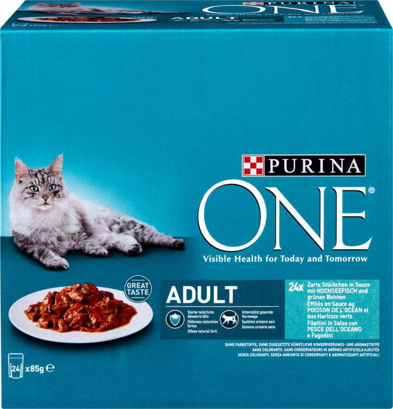 Cibo per gatti Filetti in salsa Adult Purina ONE, Pesce, 12 x 85 g