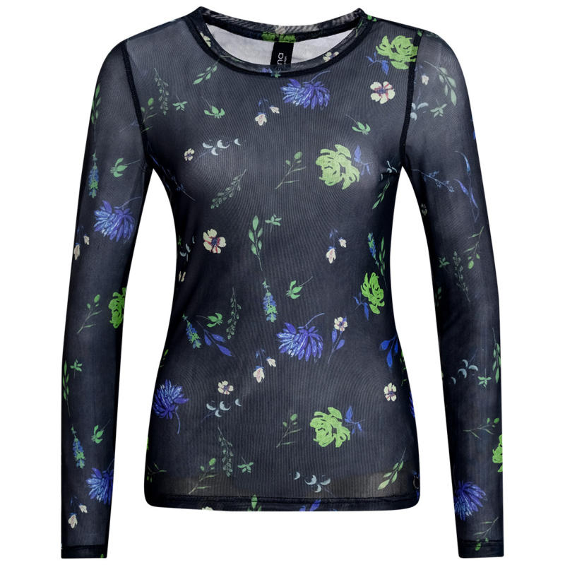 Damen Langarmshirt in semitransparenter Optik