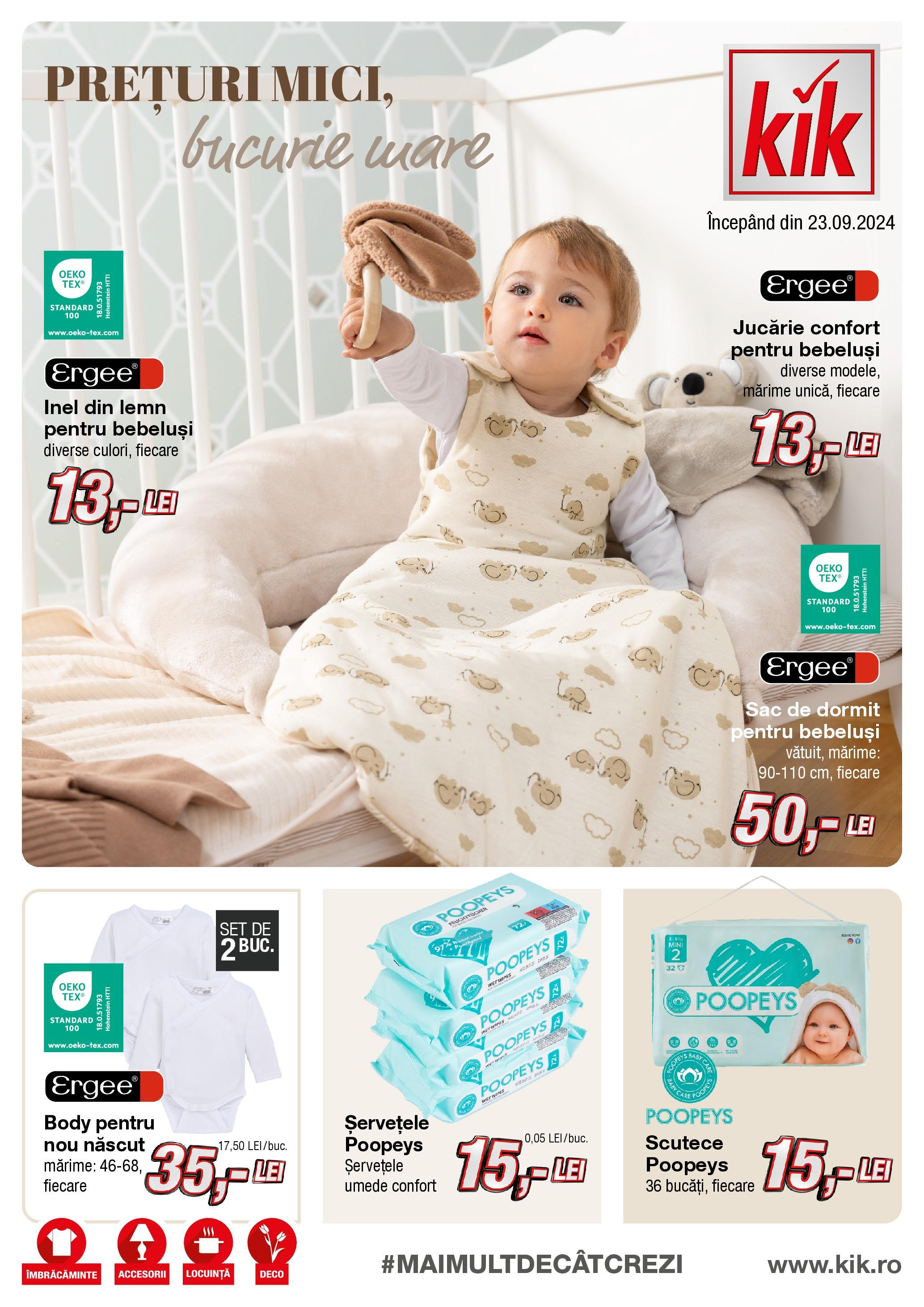 Kik catalog 23.09.2024 - Online magazin Romania | Pagină: 1 | Produse: Inel, Body, Scutece