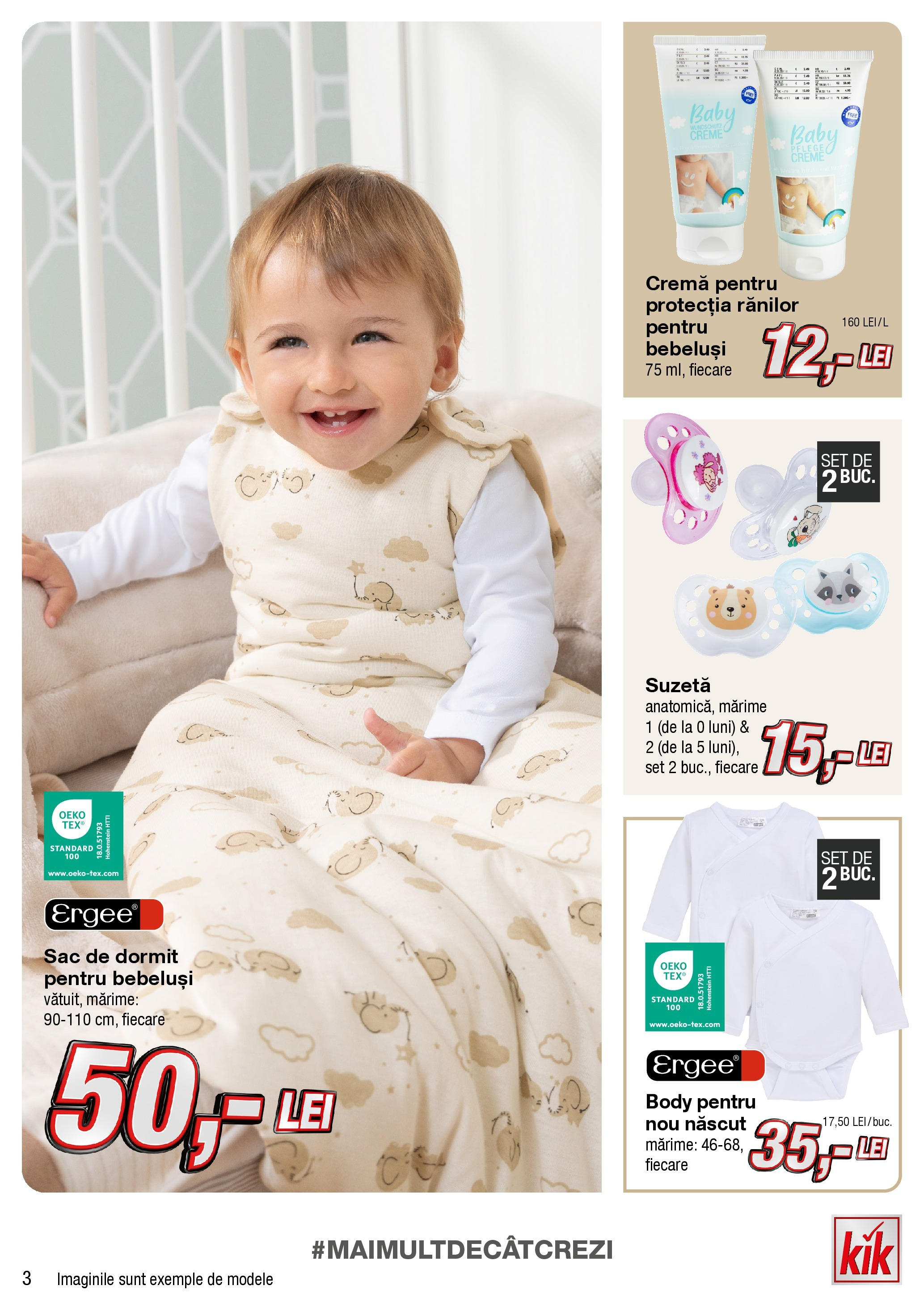 Kik catalog 23.09.2024 - Online magazin Romania | Pagină: 3 | Produse: Suzetă, Body, Cremă