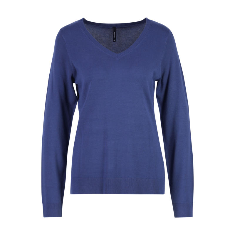 Basic V Pullover, Blau