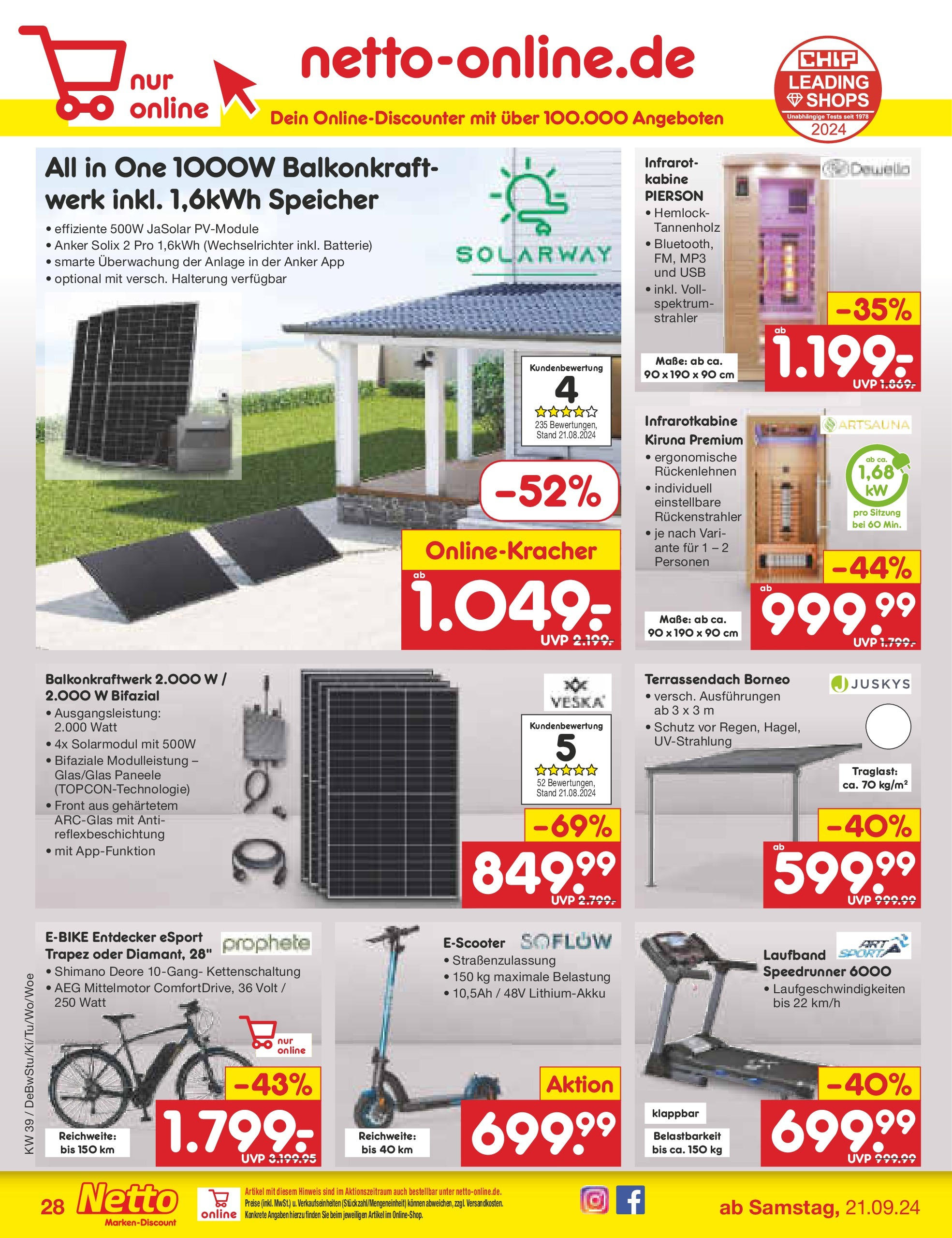 Netto Marken-Discount - Saarland (ab 23.09.2024) » Angebote | Seite: 36 | Produkte: USB, AEG, Laufband, MP3