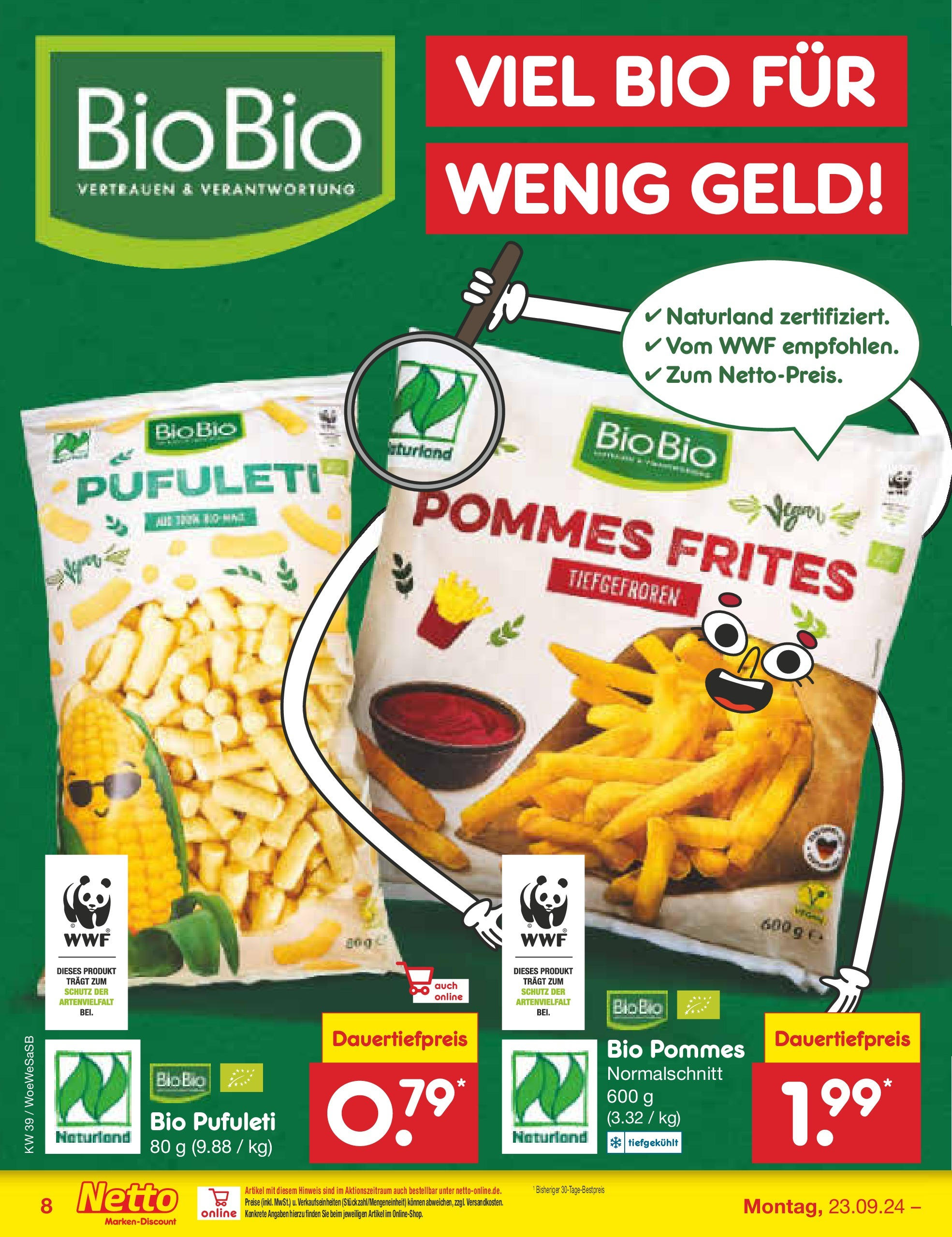 Netto Marken-Discount - Saarland (ab 23.09.2024) » Angebote | Seite: 10 | Produkte: Pommes, Pommes frites