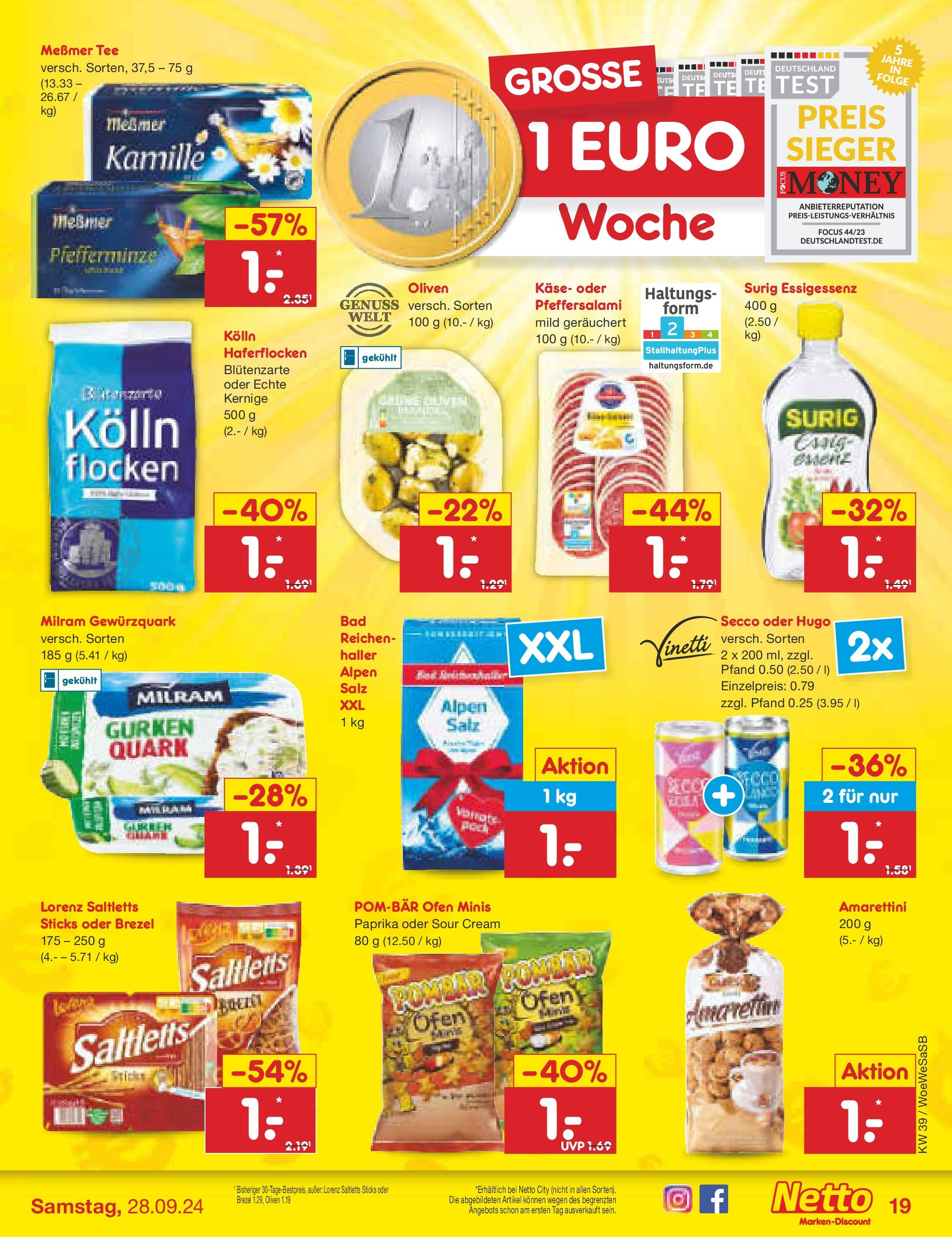 Netto Marken-Discount - Saarland (ab 23.09.2024) » Angebote | Seite: 23 | Produkte: Kolln, Quark, Käse, Milram