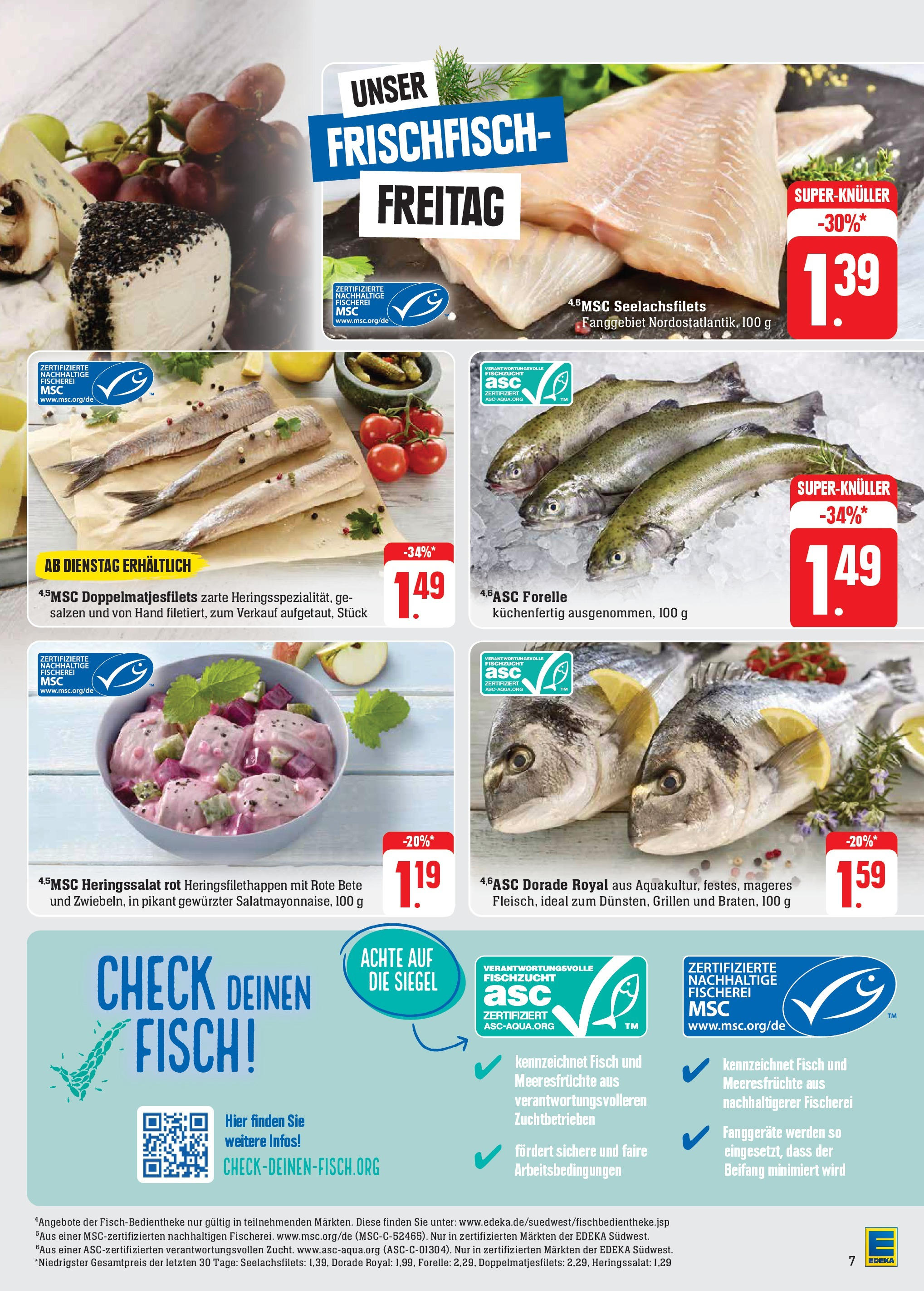 Edeka - Neu-Anspach, Lilienthalstraße 2 (ab 23.09.2024) » Angebote Online | Seite: 7 | Produkte: Dorade, Fisch, Meeresfrüchte