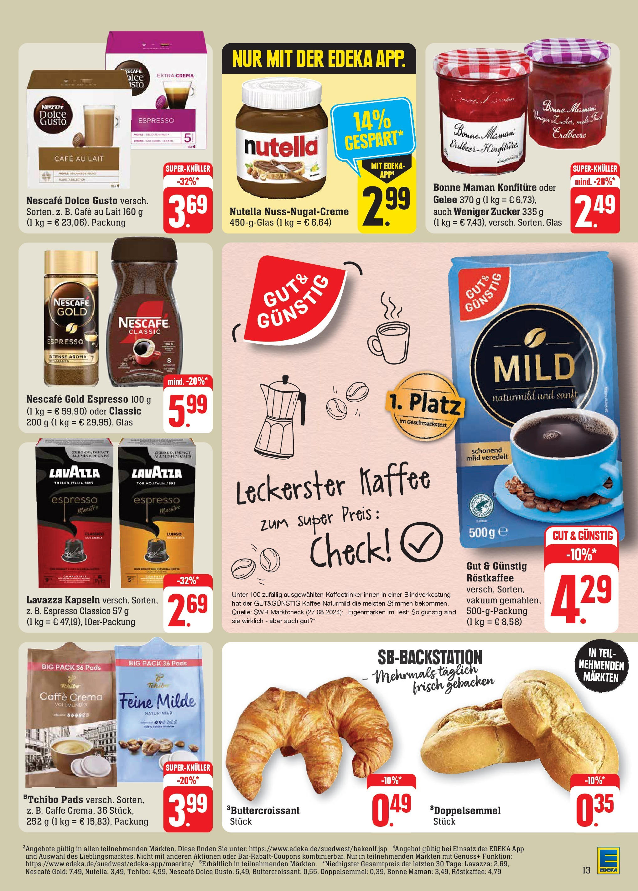 Edeka - Neu-Anspach, Lilienthalstraße 2 (ab 23.09.2024) » Angebote Online | Seite: 15 | Produkte: Kaffee, Zucker, Nescafe gold, Dolce gusto