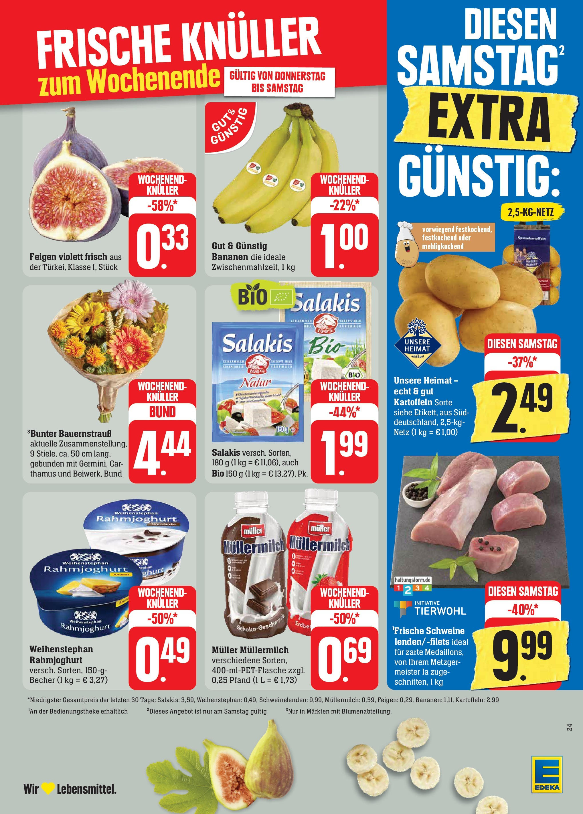 Edeka - Neu-Anspach, Lilienthalstraße 2 (ab 23.09.2024) » Angebote Online | Seite: 28 | Produkte: Bananen, Kartoffeln, Müllermilch, Muller mullermilch