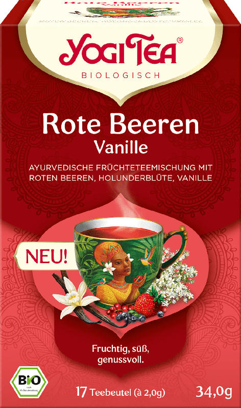 YOGI TEA Früchtetee Rote Beeren Vanille (17 Beutel)