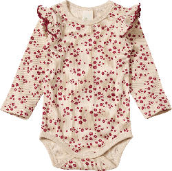 ALANA Body Langarm mit Ripp-Struktur & floralem Muster, beige, Gr. 74/80