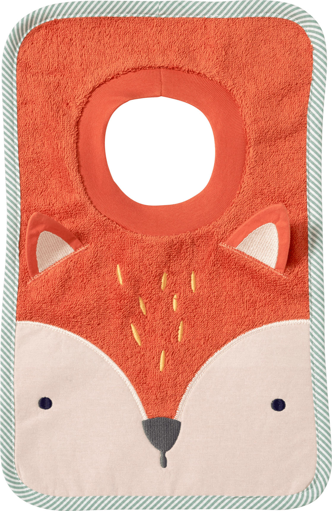 ALANA Lätzchen mit beweglicher Fuchs-Applikation, orange